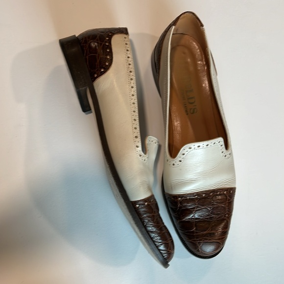 Vintage - HAROLDS, beige/brown leather flats, 9 - Picture 2 of 10